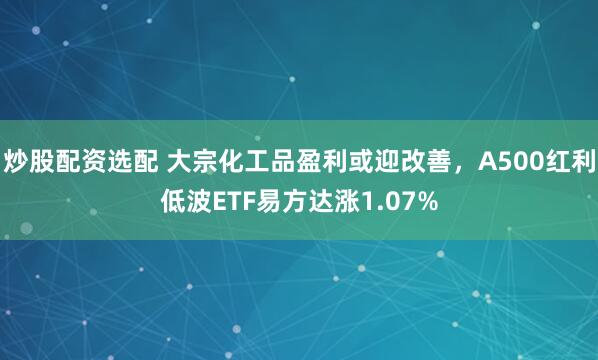 炒股配资选配 大宗化工品盈利或迎改善,A500红利低波ETF易方达涨1.07%